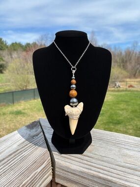 🦈 Otodus Shark Tooth Fossil Pendant ✨